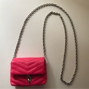 Rebecca Minkoff Edie Quilted Leather Micro Xbody Bag In Bouganville NWT